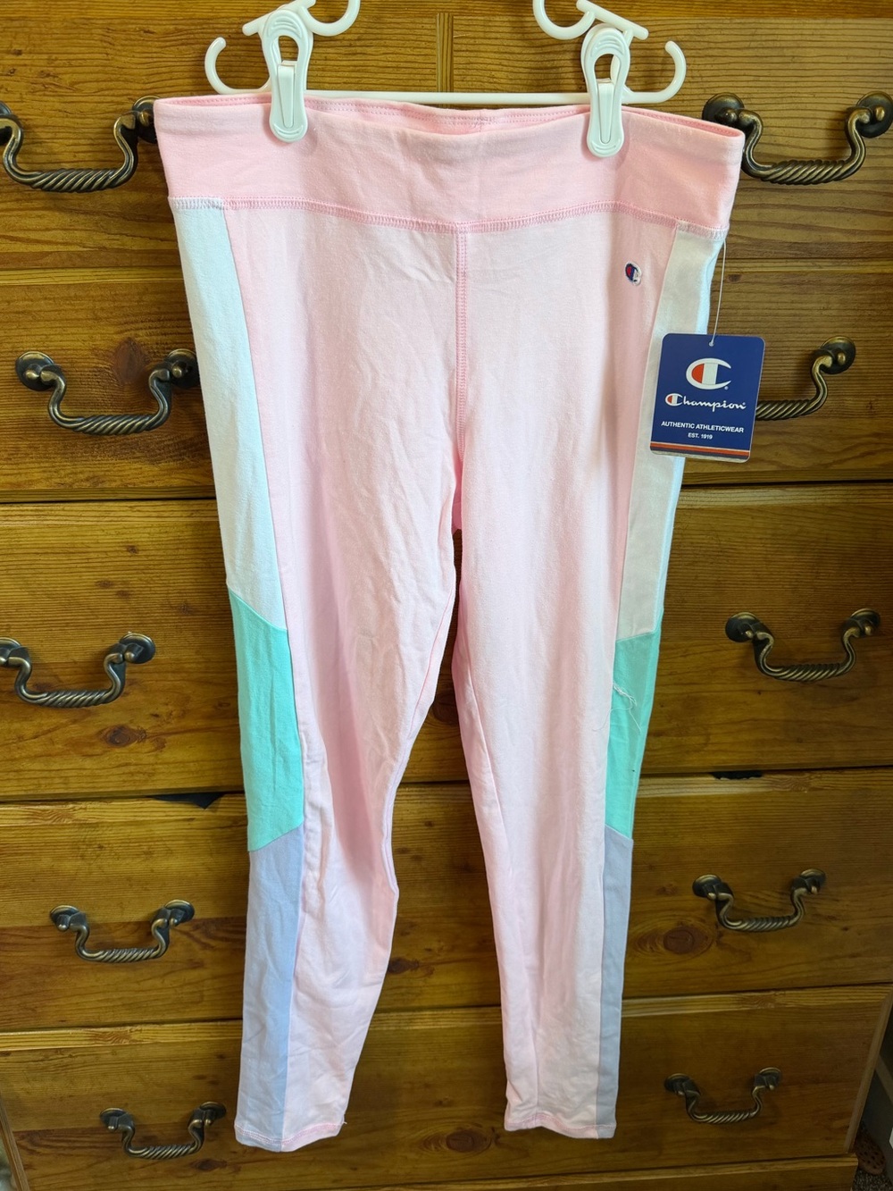 NWT Champion Girls' Pink Colorblock Leggings size large